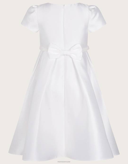 Monsoon بنت فستان دوقة هنريتا بحزام اللؤلؤ D68H1689 ملابس عاج