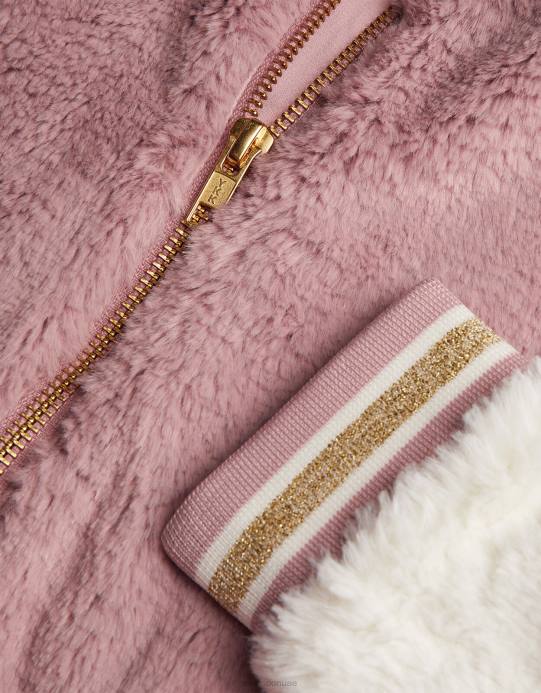 Monsoon بنت سترة بومبر من الفرو الصناعي D68H1695 ملابس لون القرنفل