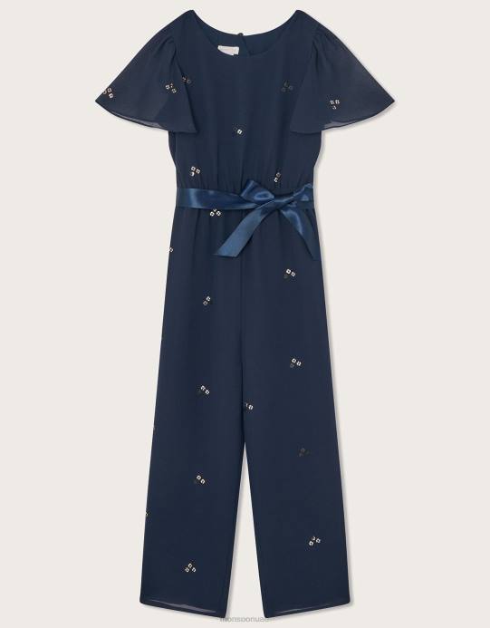 Monsoon بنت بذلة حفلة متناثرة بالترتر D68H1696 ملابس الأزرق الداكن)