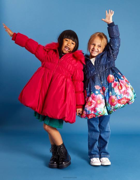 Monsoon بنت معطف مبطن من البافبول D68H1697 ملابس أحمر