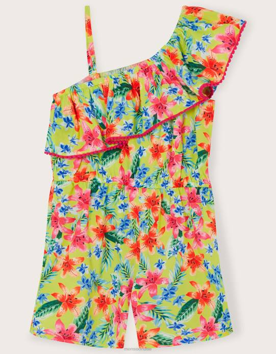 Monsoon بنت بدلة لعب استوائية بكتف واحد D68H1717 ملابس الأخضر (الجير)