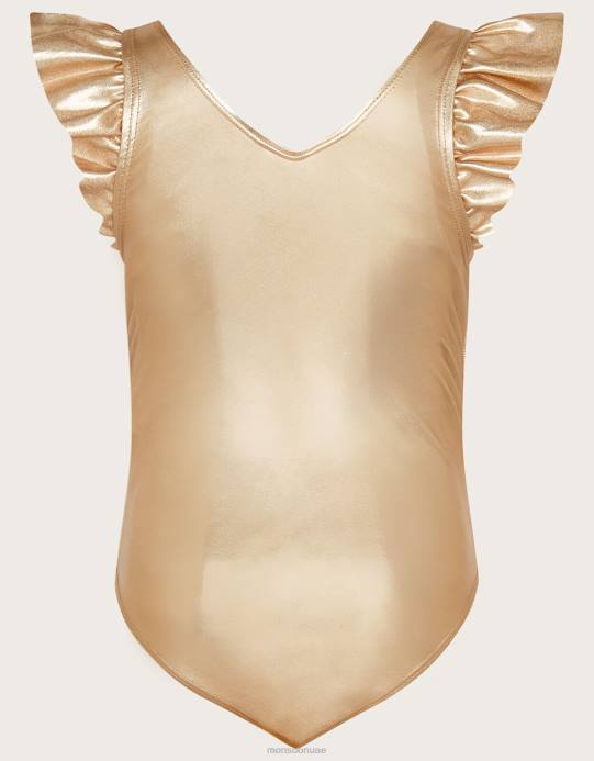 Monsoon بنت أرض العجائب ذات الأكمام المكشكشة D68H1720 ملابس ذهب