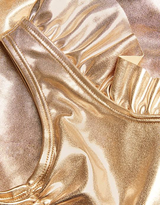 Monsoon بنت أرض العجائب ذات الأكمام المكشكشة D68H1720 ملابس ذهب