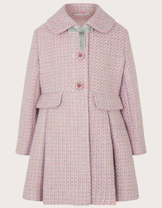 Monsoon بنت معطف من الفرو الصناعي من التويد D68H1727 ملابس رمادي