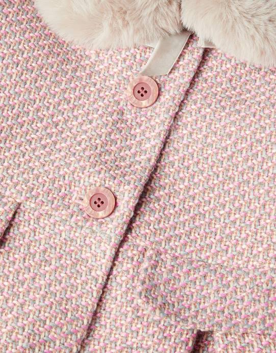 Monsoon بنت معطف من الفرو الصناعي من التويد D68H1727 ملابس رمادي