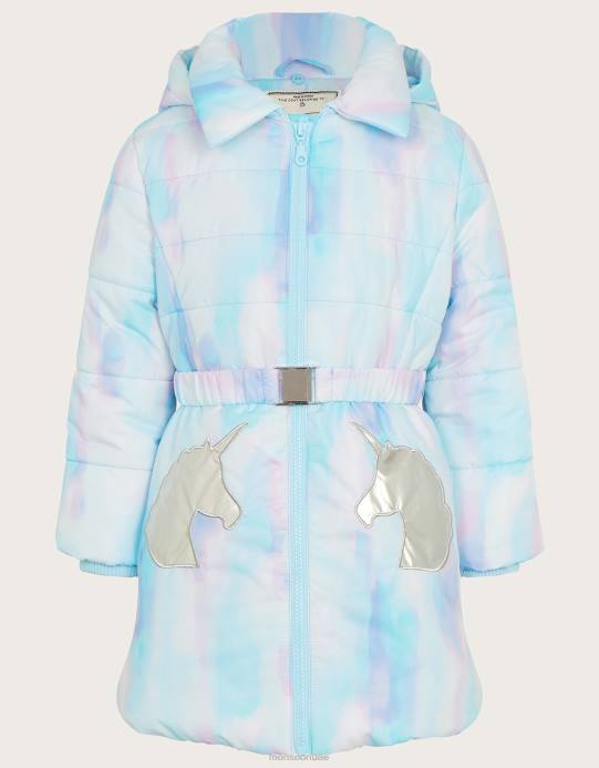 Monsoon بنت معطف مبطن بألوان مائية يونيكورن D68H1729 ملابس عاج
