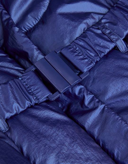 Monsoon بنت معطف مبطن بحاشية مكشكشة لامعة D68H1730 ملابس أزرق