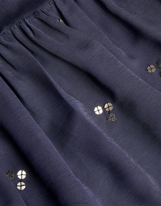 Monsoon بنت فستان حفلة شيفون مزين بالترتر D68H1733 ملابس الأزرق الداكن)