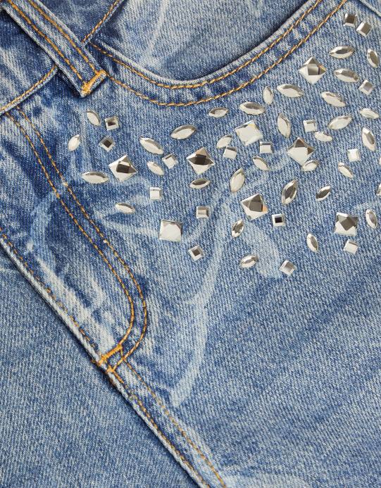 Monsoon بنت جينز بطبعة وحيد القرن D68H1740 ملابس أزرق