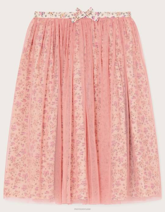 Monsoon بنت بوتيك ديتا ديتسي تنورة D68H1743 ملابس لون القرنفل