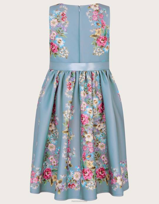 Monsoon بنت فستان حفلات سكوبا مزين بالزهور من سوزي D68H1748 ملابس أخضر