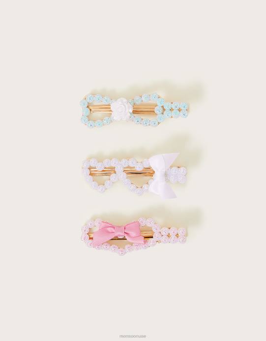 Monsoon بنت مجموعة مقاطع انبهار رائعة من ثلاثة D68H1755 ملحق أنيق