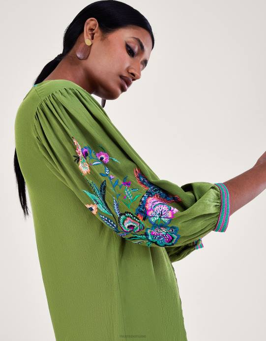 Monsoon نحيف سترة مطرزة على شكل طائر كايتلين D68H176 ملابس أخضر