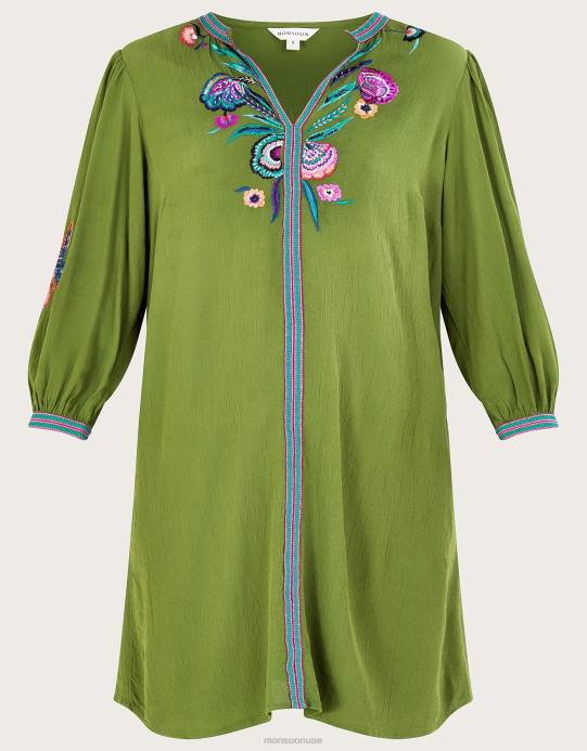 Monsoon نحيف سترة مطرزة على شكل طائر كايتلين D68H176 ملابس أخضر