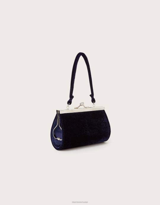 Monsoon بنت حقيبة صغيرة على شكل فيونكة مخملية D68H1777 ملحق أنيق