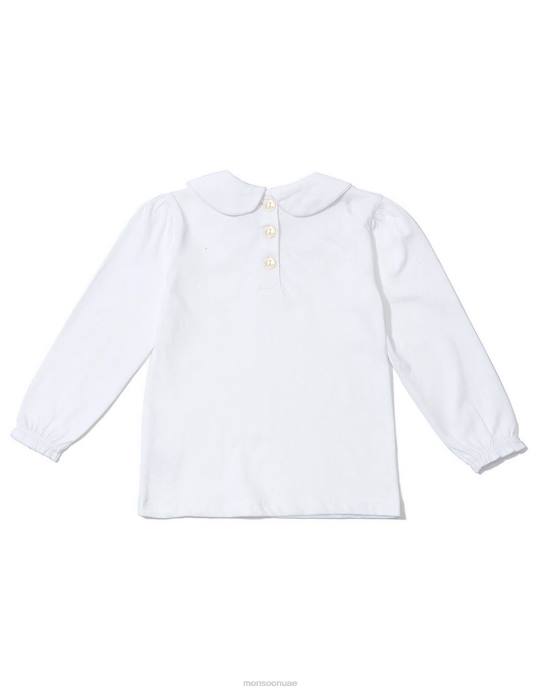 Monsoon أطفال دنغري منقط بياقة بيتر بان D68H1779 ملابس أبيض