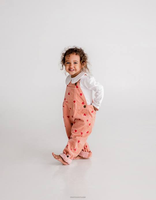 Monsoon أطفال دنغري منقط، دنغري بطبعة قلب D68H1780 ملابس لون القرنفل