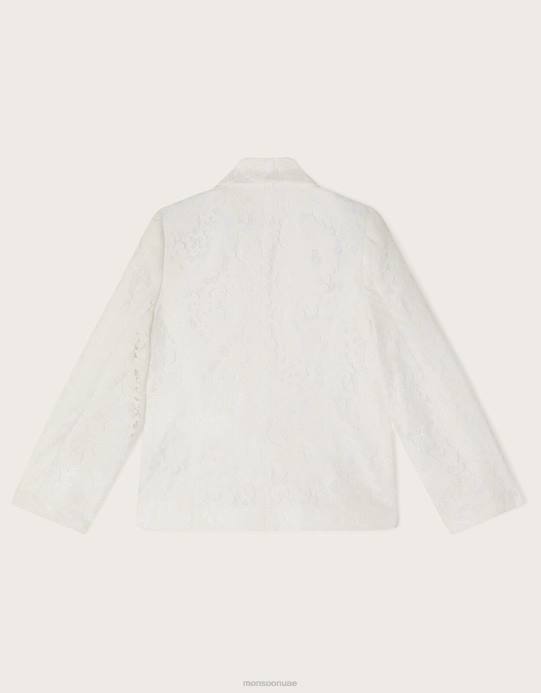 Monsoon بنت سترة وصيفة الشرف من الدانتيل D68H1783 ملابس عاج