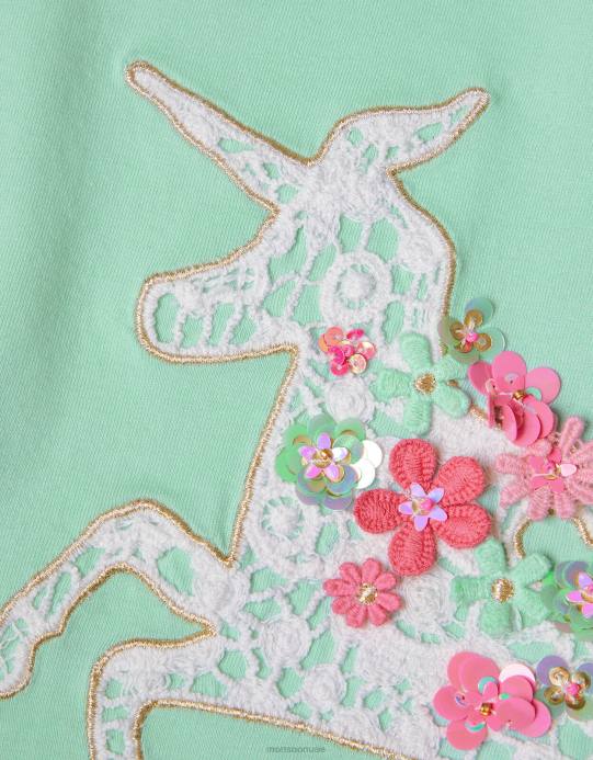 Monsoon بنت قمة يونيكورن الكروشيه D68H1790 ملابس أخضر