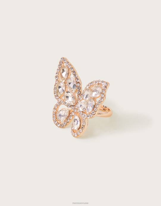 Monsoon بنت خاتم فراشة فائق اللمعان D68H1796 ملحق حار