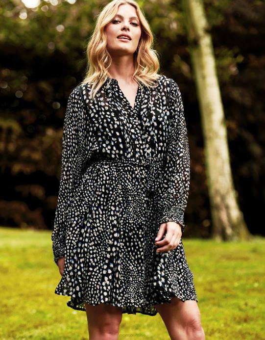 Monsoon نحيف فستان قميص هوليس D68H180 ملابس أسود