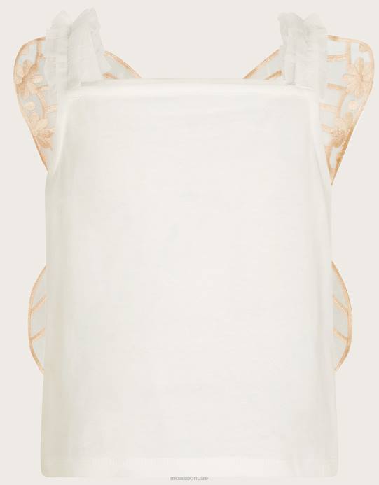 Monsoon بنت أرض العجائب بأجنحة الفراشة ذات الأشرطة العلوية D68H1801 ملابس عاج