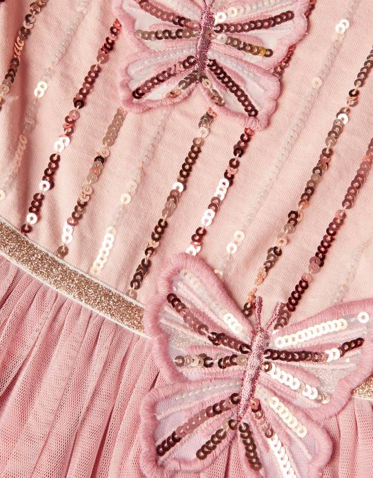 Monsoon بنت فستان ديسكو فراشة عالية ومنخفضة D68H1803 ملابس ناقص