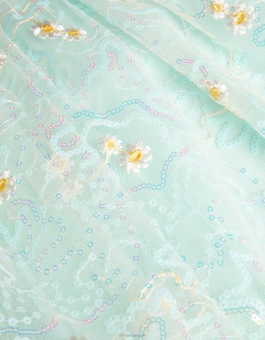 Monsoon بنت فستان ديزي مطرز بالترتر D68H1808 ملابس الأخضر (النعناع)