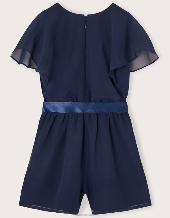 Monsoon بنت بدلة لعب بونيتا مُزينة بالترتر D68H1809 ملابس الأزرق الداكن)