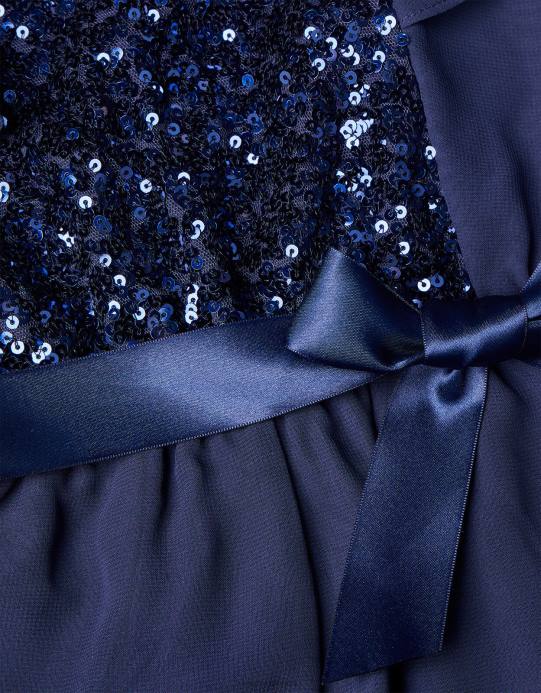 Monsoon بنت بدلة لعب بونيتا مُزينة بالترتر D68H1809 ملابس الأزرق الداكن)