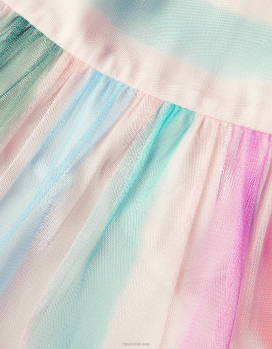 Monsoon بنت فستان بيبا مخطط من التول D68H1815 ملابس متعدد