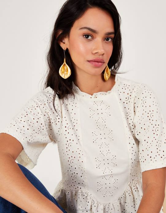 Monsoon نحيف قمة تفاصيل شيفلي D68H181 ملابس عاج