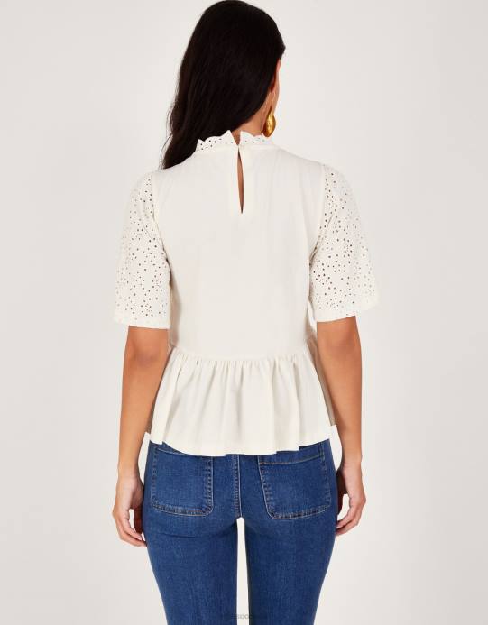 Monsoon نحيف قمة تفاصيل شيفلي D68H181 ملابس عاج