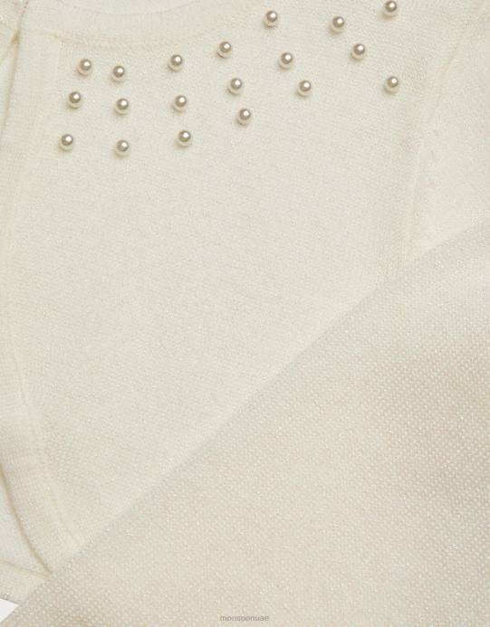 Monsoon بنت سترة مزخرفة باللؤلؤ D68H1822 ملابس عاج