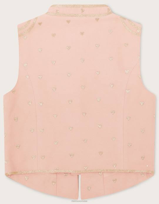 Monsoon بنت أرض العجائب صدرية الطبال القلب المطرزة D68H1826 ملابس لون القرنفل