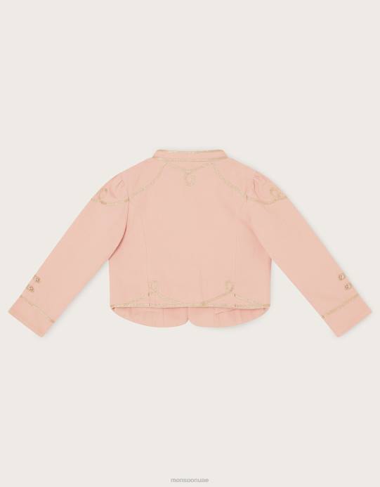 Monsoon بنت أرض العجائب سترة الطبال المضفرة D68H1827 ملابس لون القرنفل