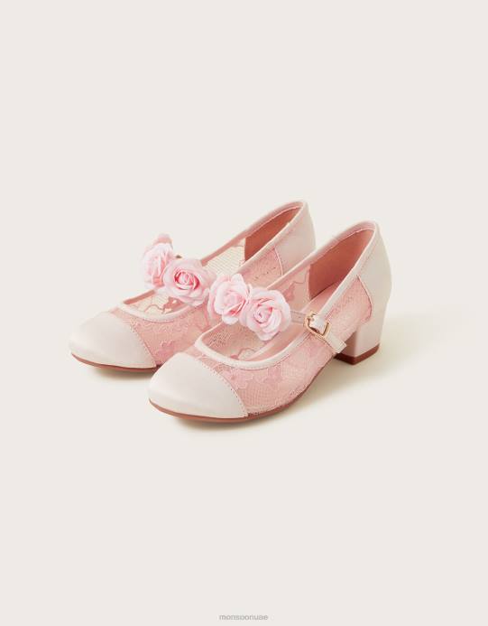 Monsoon بنت زهر الصدار الدانتيل كعب الأميرة D68H1829 أحذية لون القرنفل