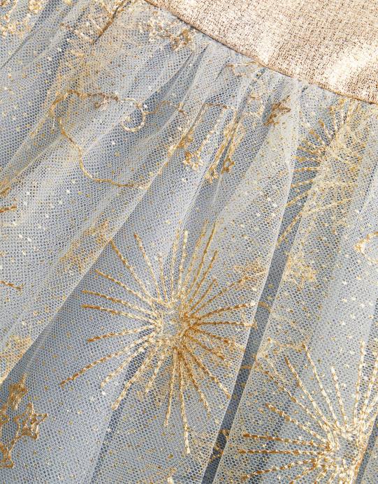 Monsoon بنت فستان من الجاكار المطرز من أرض العجائب D68H1834 ملابس رمادي