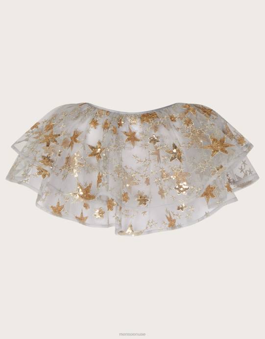 Monsoon بنت أرض العجائب سوبر ستار منمق كيب قصير D68H1835 ملابس رمادي