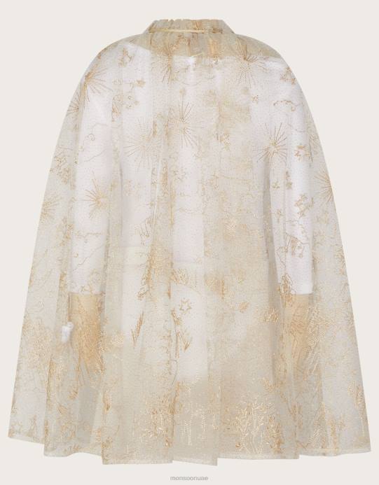 Monsoon بنت أرض العجائب عباءة طويلة مطرزة D68H1840 ملابس ذهب