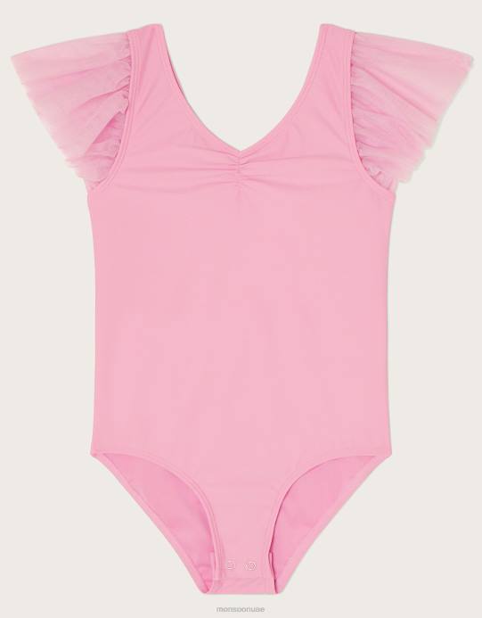 Monsoon بنت أرض العجائب ذات الأكمام المكشكشة D68H1841 ملابس الوردي (الوردي الداكن)