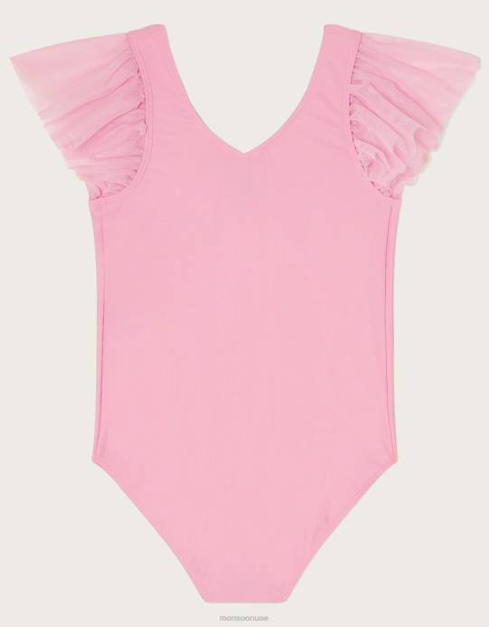 Monsoon بنت أرض العجائب ذات الأكمام المكشكشة D68H1841 ملابس الوردي (الوردي الداكن)