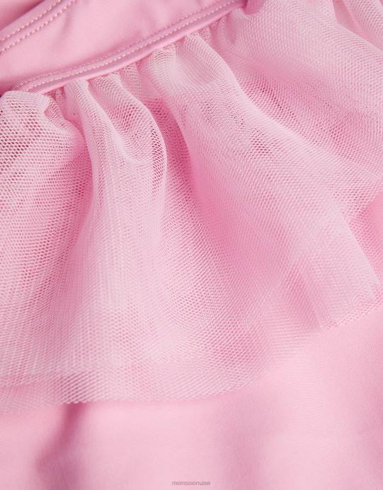 Monsoon بنت أرض العجائب ذات الأكمام المكشكشة D68H1841 ملابس الوردي (الوردي الداكن)