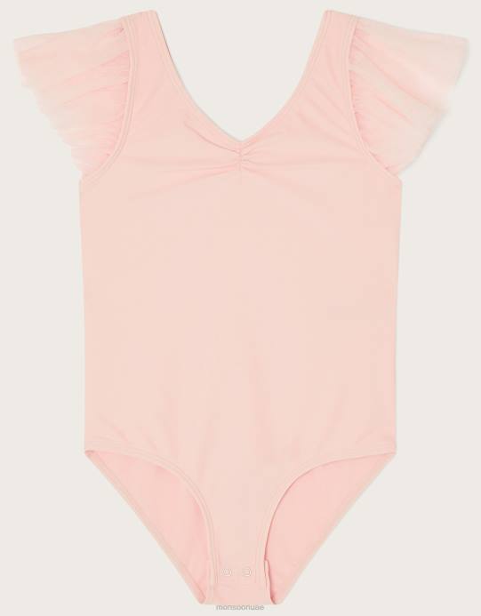 Monsoon بنت أرض العجائب ذات الأكمام المكشكشة D68H1842 ملابس الوردي (الوردي الشاحب)