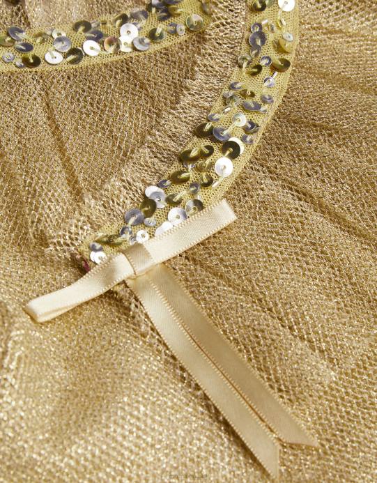 Monsoon بنت أرض العجائب سترة قصيرة من التول D68H1845 ملابس ذهب