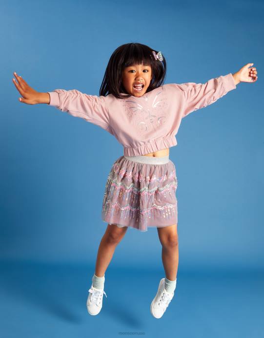 Monsoon بنت تنورة ديسكو الترتر D68H1847 ملابس الأرجواني (أرجواني)