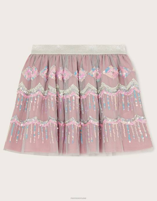 Monsoon بنت تنورة ديسكو الترتر D68H1847 ملابس الأرجواني (أرجواني)