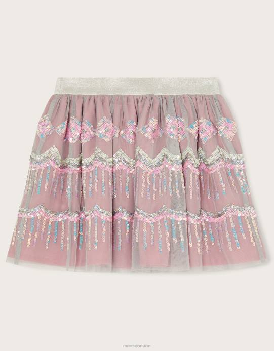 Monsoon بنت تنورة ديسكو الترتر D68H1847 ملابس الأرجواني (أرجواني)