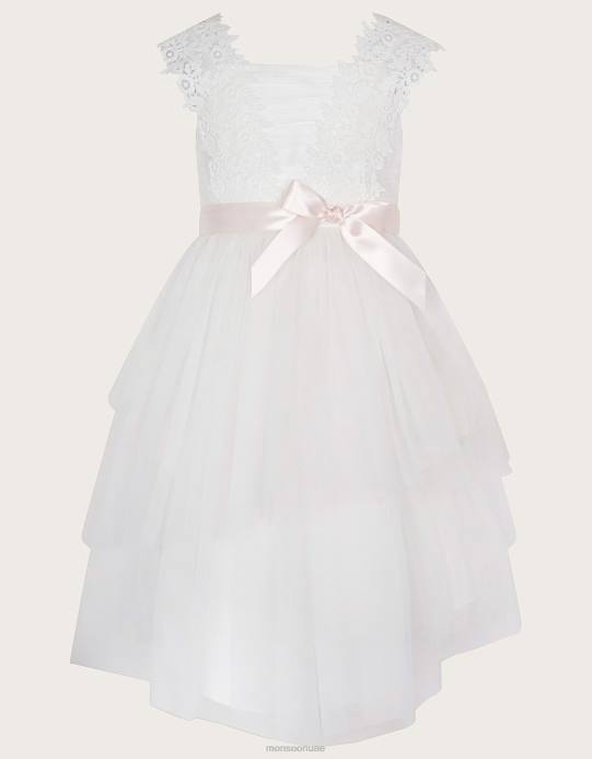 Monsoon بنت فستان زاراليا دانتيل سافير D68H1850 ملابس عاج