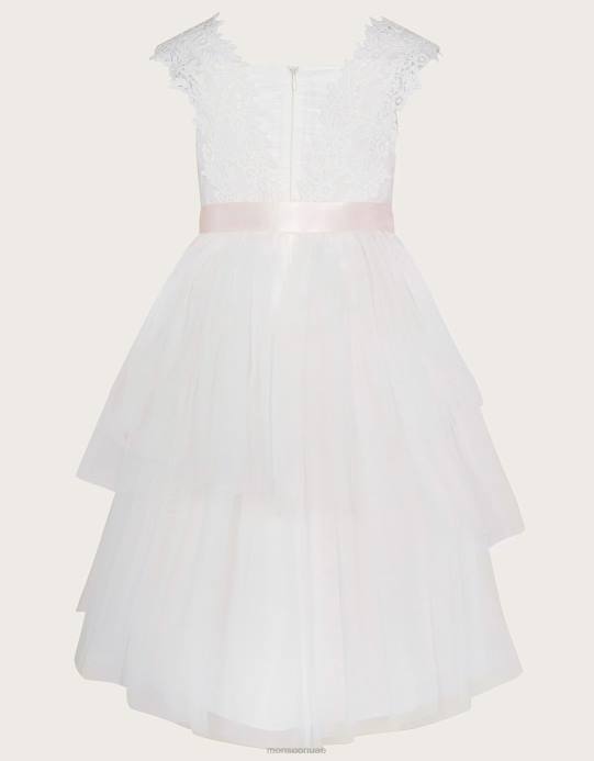 Monsoon بنت فستان زاراليا دانتيل سافير D68H1850 ملابس عاج